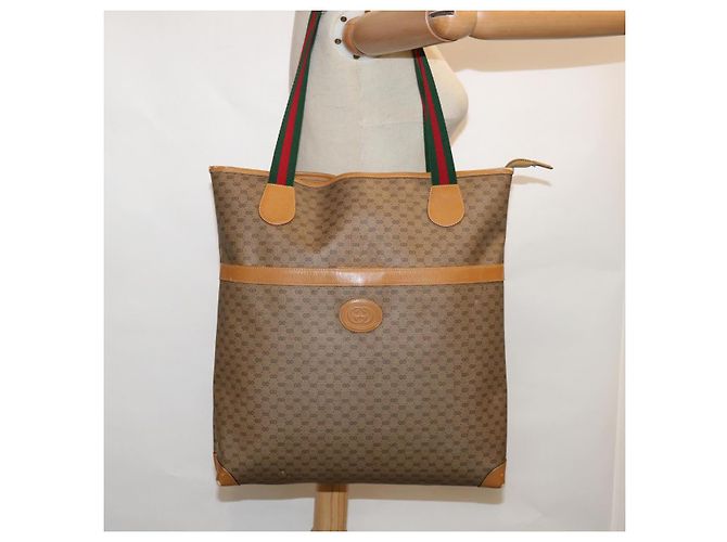 GUCCI Micro GG Supreme Web Sherry Line Einkaufstasche Beige 002 983 0163 Auth ep3247 - Ansicht 22