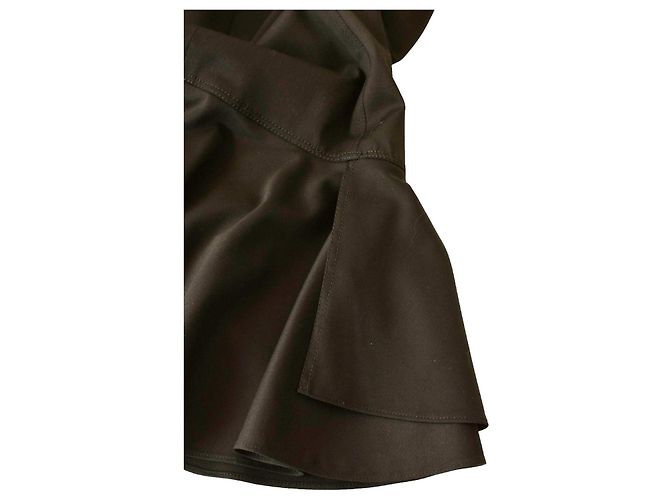 Vestido midi de algodón negro con volantes Zac Posen - vista 10