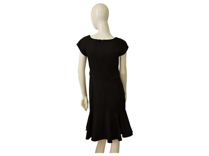 Vestido midi de algodón negro con volantes Zac Posen - vista 2