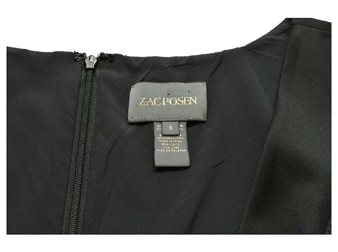 Vestido midi de algodón negro con volantes Zac Posen - vista 4