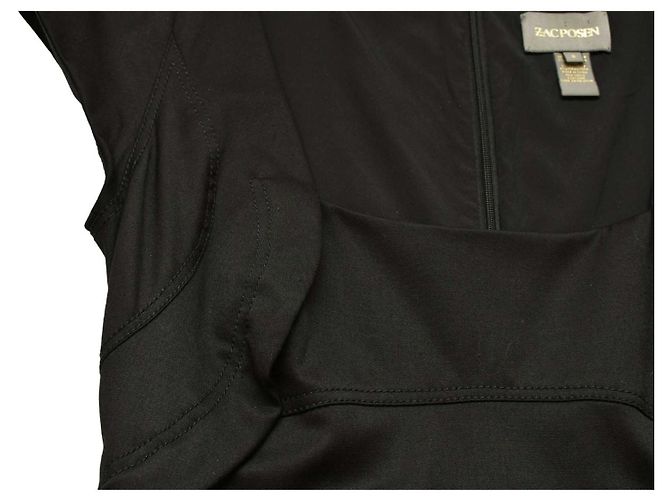 Vestido midi de algodón negro con volantes Zac Posen - vista 6