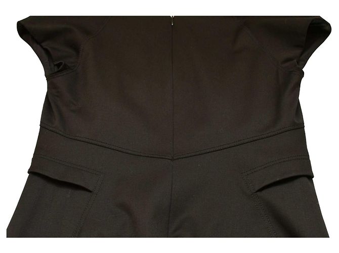 Vestido midi de algodón negro con volantes Zac Posen - vista 9