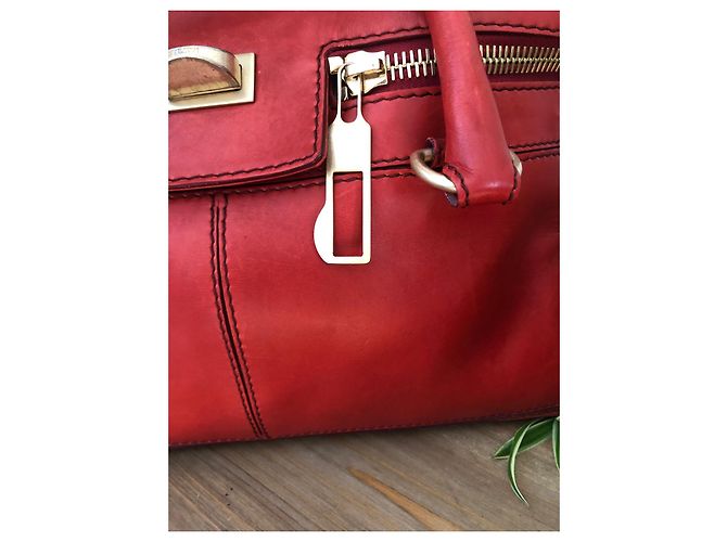 Borsa Max Mara in pelle corallo - vista 2