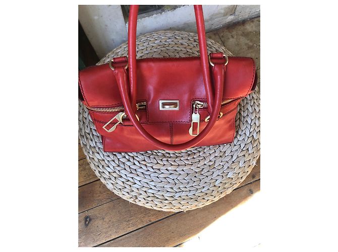Borsa Max Mara in pelle corallo - vista 3
