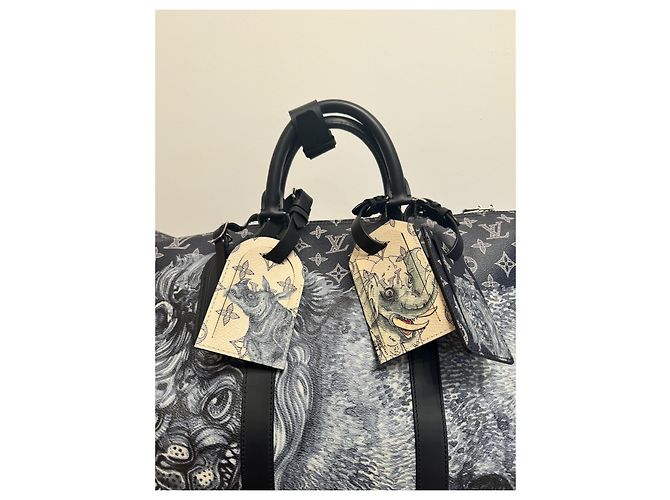 Abbesses Louis Vuitton Keepall 55 Safari Blu navy - vista 2