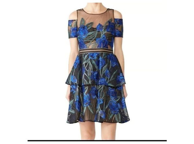 Marchesa Illusion-Halskette-Kleid mit Blumenmuster Mehrfarben - Ansicht 2