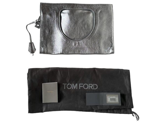 Borsa a tracolla Tom Ford Alix in pelle argento - vista 13