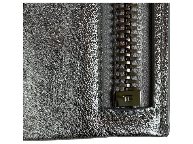 Borsa a tracolla Tom Ford Alix in pelle argento - vista 6