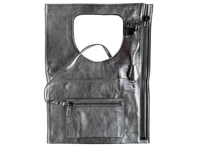 Borsa a tracolla Tom Ford Alix in pelle argento - vista 8