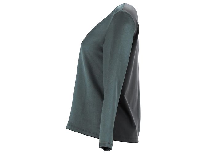 Autre Marque Langärmlige Max Mara Weekend-Bluse aus grünem Polyester - Ansicht 2