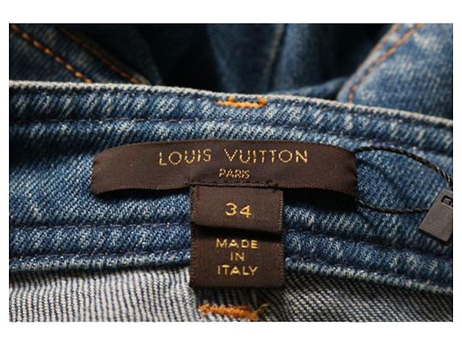 Louis Vuitton Jeans azules con bolsillo trasero con monograma - vista 4