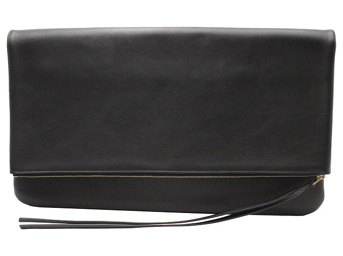 Céline Clutch Celine plegable en cuero negro y morado - vista 11