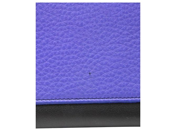 Céline Clutch Celine plegable en cuero negro y morado - vista 7