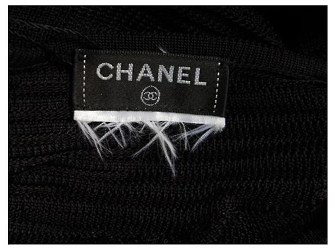 Timeless Chanel Black Mesh Asymmetric Dress with Bow on Shoulder Strap - view 5