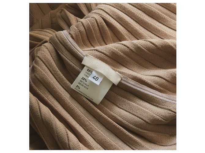 Alaïa Vestido de origami de lujo Alaia Beige - vista 9