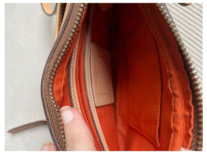 Borsa Coach in pelle e tessuto ricamato con monogrammi Beige - vista 6