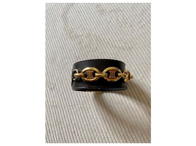 Céline Armband aus Leder und vergoldetem Metall CELINE - Ansicht 2