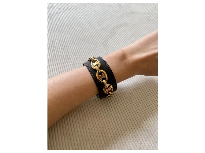 Céline Armband aus Leder und vergoldetem Metall CELINE - Ansicht 3