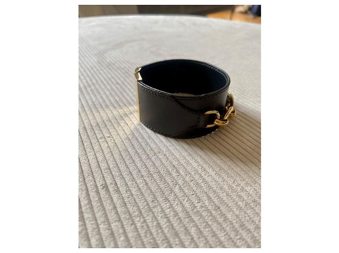 Céline Armband aus Leder und vergoldetem Metall CELINE - Ansicht 5
