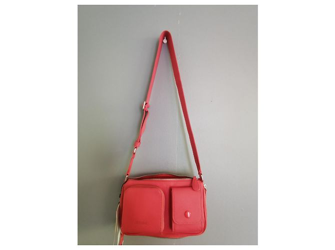 Borsa a tracolla Kenzo in pelle rosa corallo e jacquard Nero Bianco - vista 10