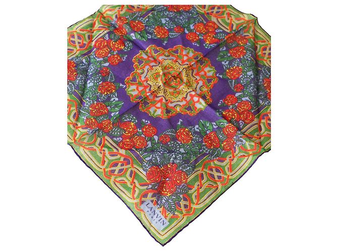 Lenço quadrado de algodão Lanvin floral multicolorido Multicor - vista 2