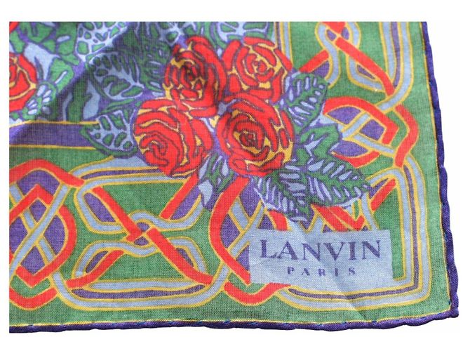 Lenço quadrado de algodão Lanvin floral multicolorido Multicor - vista 3