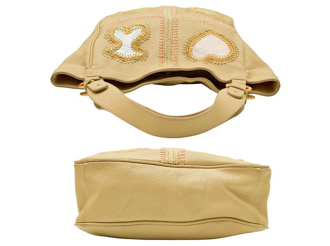Autre Marque Borsa tote Tous in pelle beige con ricamo patchwork orso - vista 4