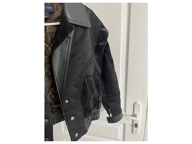 Louis Vuitton Bikerjacke aus Leder schwarz - Ansicht 6