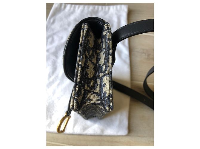 Pochette cintura Saddle Dior Oblique blu jacquard - vista 4