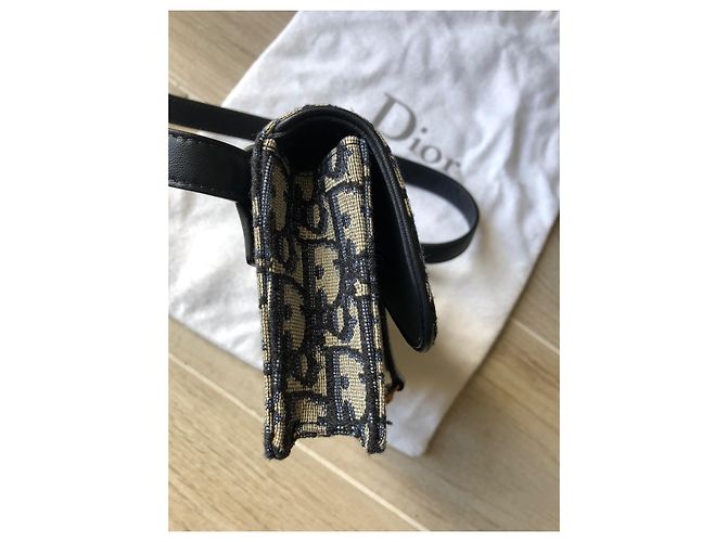 Pochette cintura Saddle Dior Oblique blu jacquard - vista 5