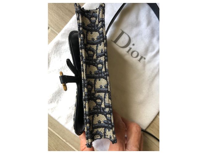 Pochette cintura Saddle Dior Oblique blu jacquard - vista 6