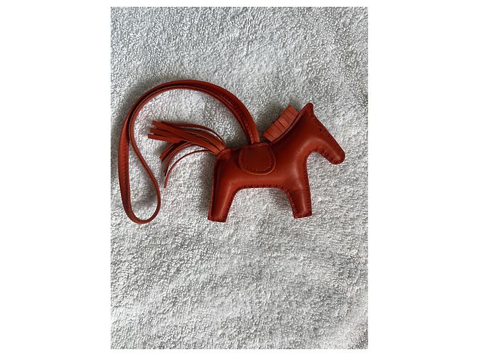 Constance Hermès Rodeo PM Anhänger Leder orange - Ansicht 2