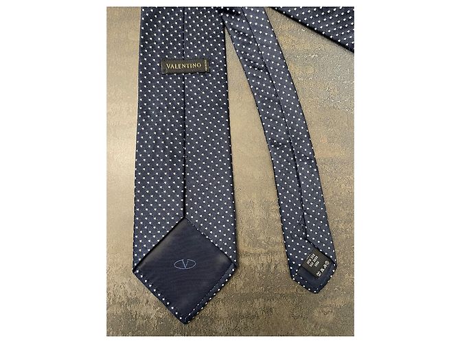 Cravatta Valentino in seta blu - vista 2