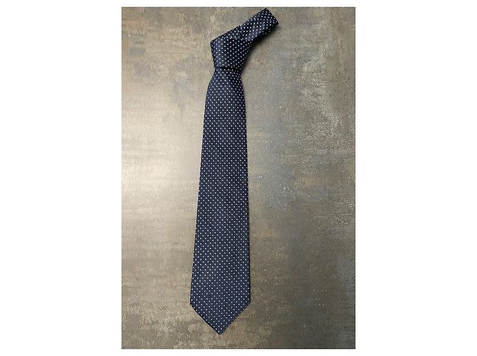 Cravatta Valentino in seta blu - vista 4