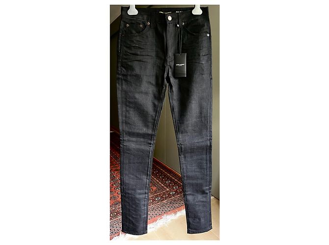 Vaqueros ajustados negros de denim Saint Laurent D05 - vista 3