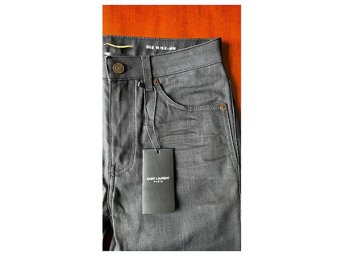 Vaqueros ajustados negros de denim Saint Laurent D05 - vista 4