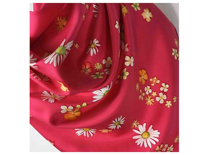 Hermès Seidentuch Flower Power Rot - Ansicht 3