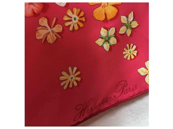 Hermès Seidentuch Flower Power Rot - Ansicht 4