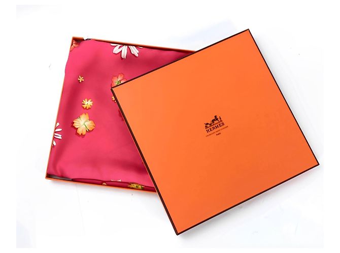 Hermès Seidentuch Flower Power Rot - Ansicht 6