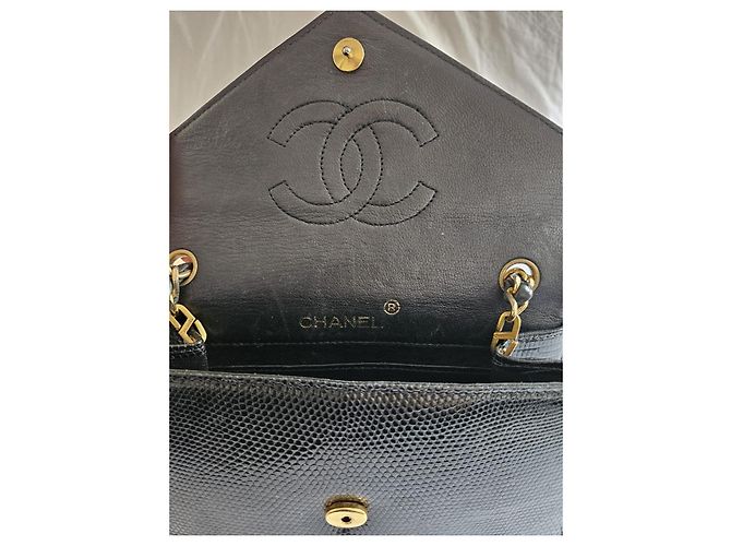 Trendy CC Borsa a tracolla Chanel CC in pelle di lucertola nera Nero - vista 5