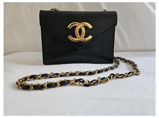 Trendy CC Borsa a tracolla Chanel CC in pelle di lucertola nera Nero - vista 6
