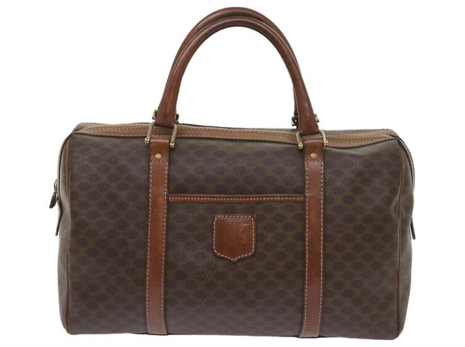 Céline CELINE Borsa Boston in tela macadam PVC Marrone Auth am5885 - vista 13