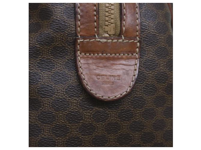 Céline CELINE Borsa Boston in tela macadam PVC Marrone Auth am5885 - vista 18
