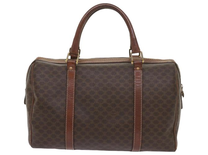 Céline CELINE Borsa Boston in tela macadam PVC Marrone Auth am5885 - vista 2