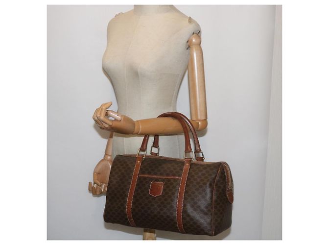 Céline CELINE Borsa Boston in tela macadam PVC Marrone Auth am5885 - vista 21
