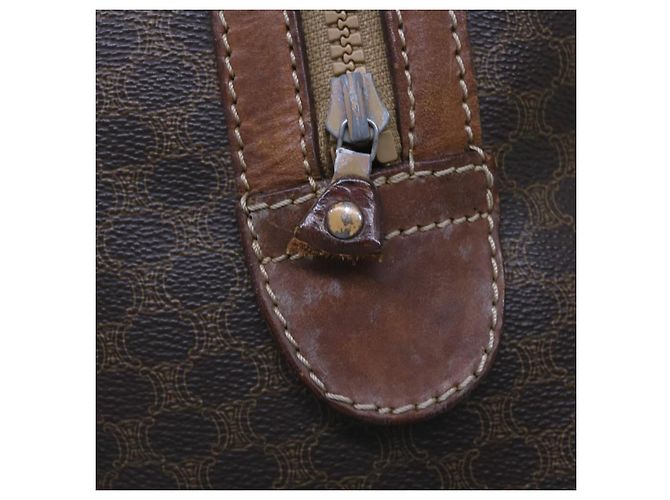 Céline CELINE Borsa Boston in tela macadam PVC Marrone Auth am5885 - vista 9