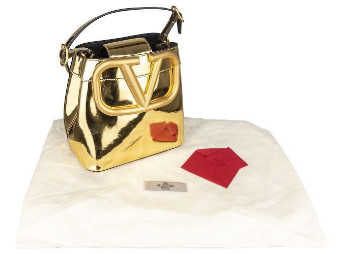 Borsa tote con logo Valentino Supervee D'oro - vista 12