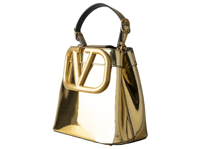 Borsa tote con logo Valentino Supervee D'oro - vista 3