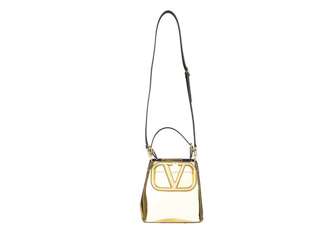 Borsa tote con logo Valentino Supervee D'oro - vista 6