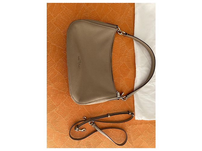Borsa Coach in pelle color taupe - vista 2